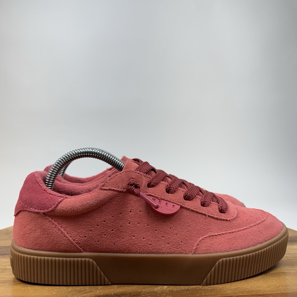 New NWT Womens Reef Lay Day Seas Red Suede Casual Gum Sneakers Shoes Size 9 M